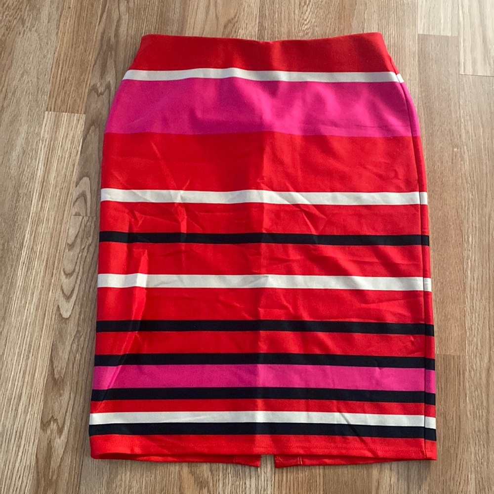 New York Clothing Co. Striped Pencil Skirt